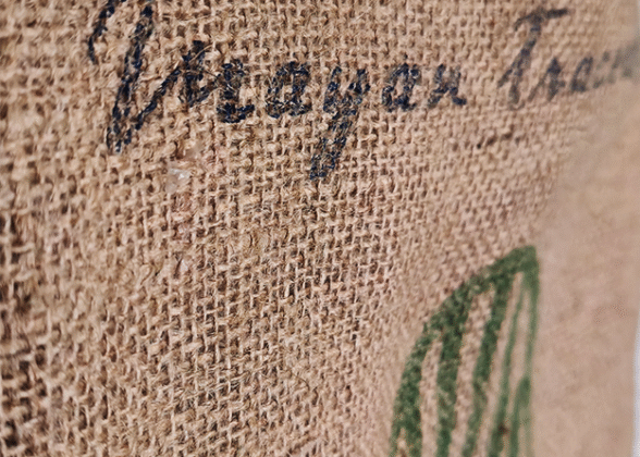 Tote bag reciclada de tela de saco de café